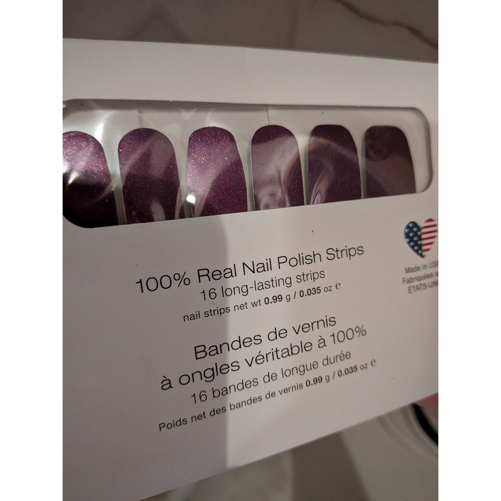 Color Street New York Minute Nail Polish Strips Deep Purple Shimmer FMS084 NEW